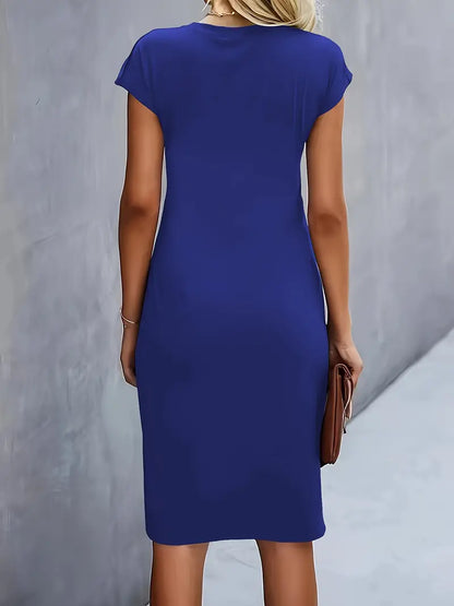 Moderne Dame Elegant Stilfuld Midikjole