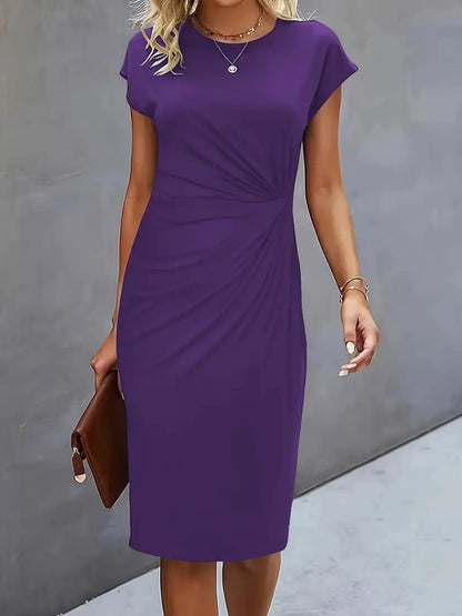 Moderne Dame Elegant Stilfuld Midikjole
