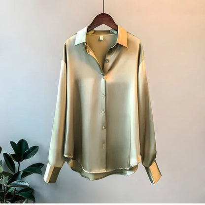 Dame Elegant Forårs Skjorte med Knapper