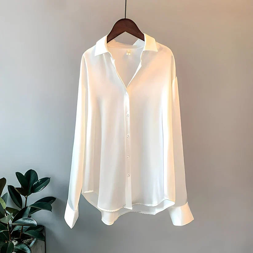 Dame Elegant Forårs Skjorte med Knapper