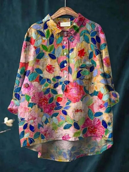 Inga | Blomstret bluse med romantisk feminin charme