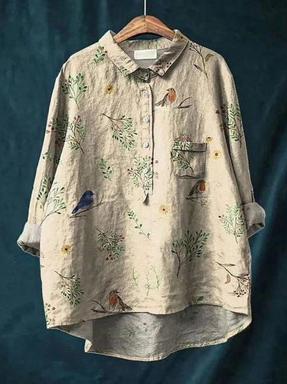 Inga | Blomstret bluse med romantisk feminin charme