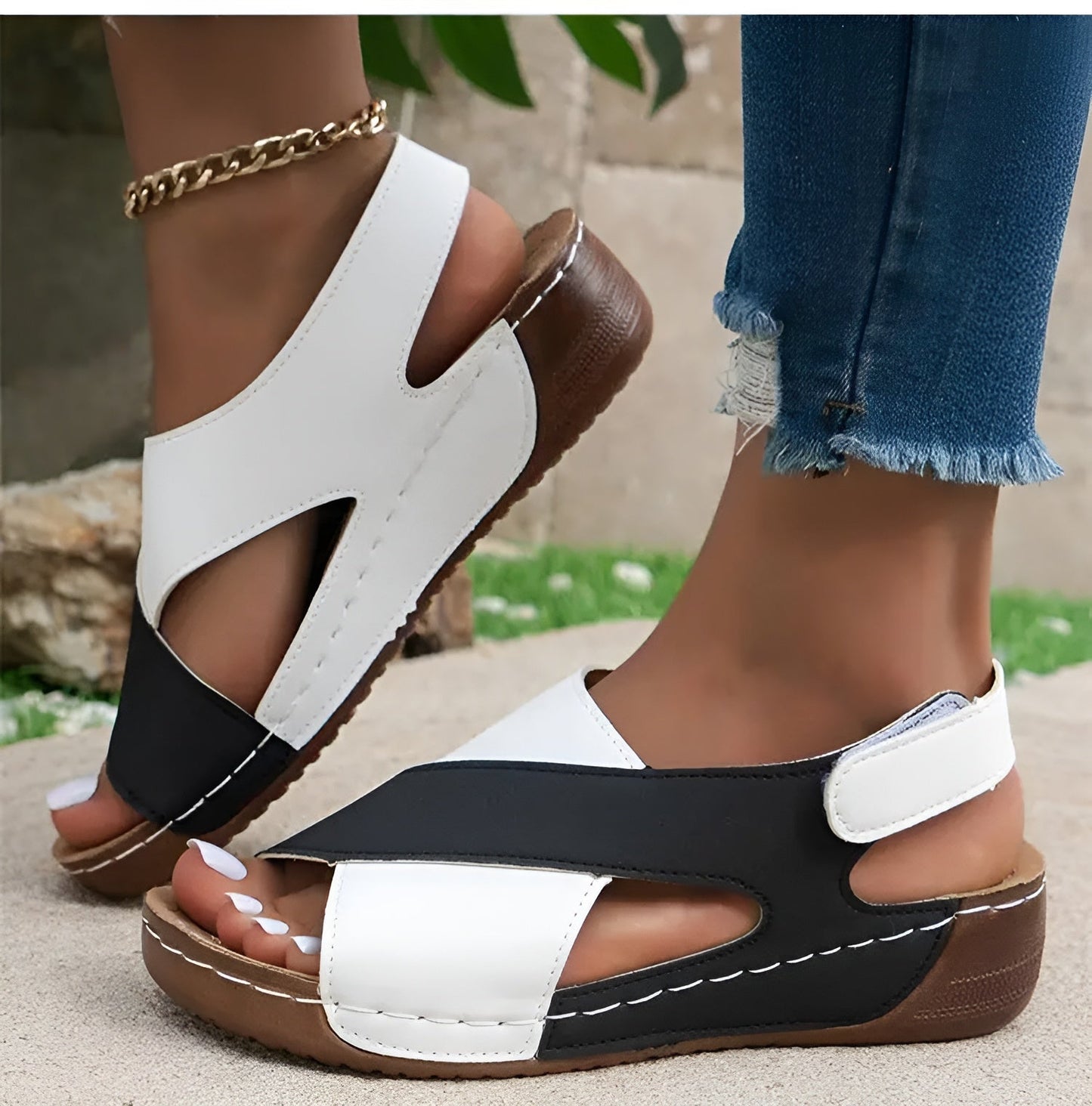 Emily - Elegante sandaler med åben tå og skrå hæl