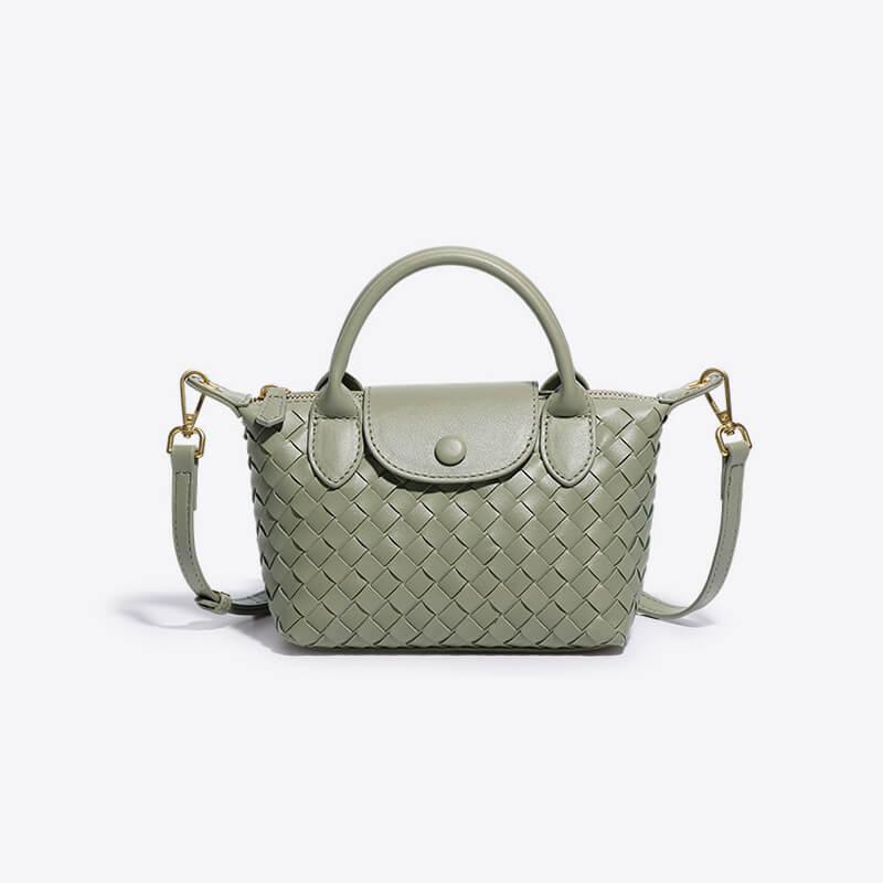 Athena - Kompakt crossbody-taske med vævet tekstur