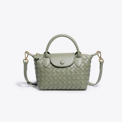 Athena - Kompakt crossbody-taske med vævet tekstur