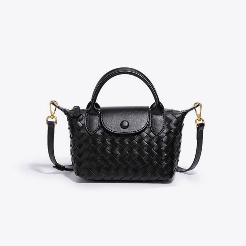 Athena - Kompakt crossbody-taske med vævet tekstur