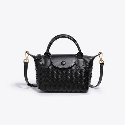 Athena - Kompakt crossbody-taske med vævet tekstur