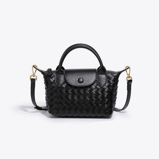 Athena - Kompakt crossbody-taske med vævet tekstur