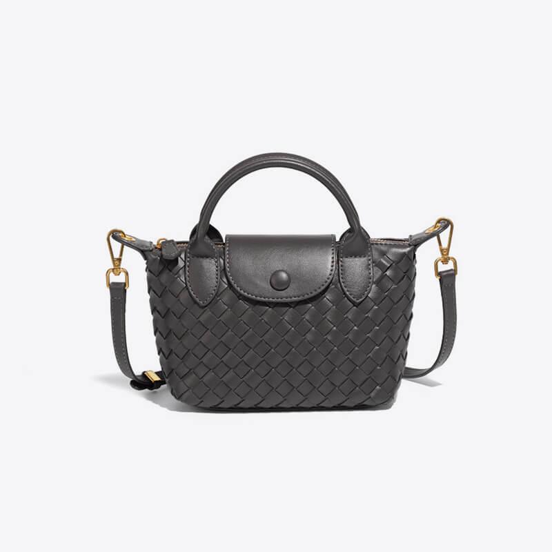 Athena - Kompakt crossbody-taske med vævet tekstur