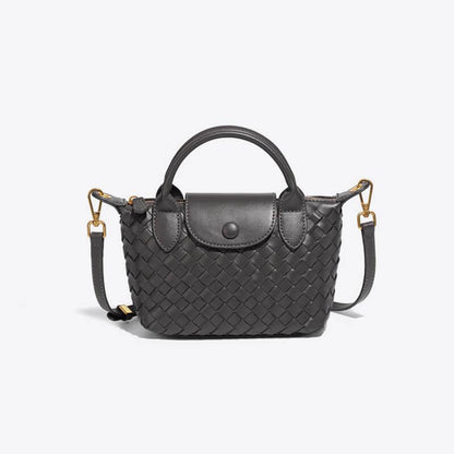 Athena - Kompakt crossbody-taske med vævet tekstur