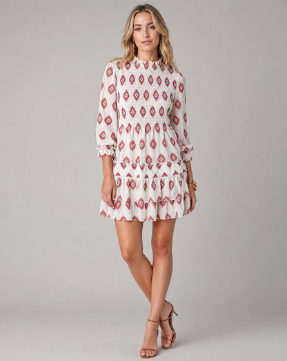 Oda | Vintage blomstret A-linje mini kjole til bryllupsgæster
