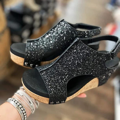 Sophia – Vandresandaler med glittermønster