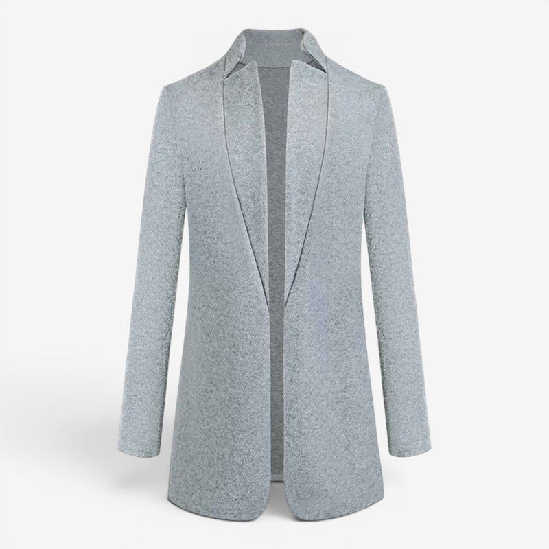 Dame Slim Fit Frakke med Notch Krave og Lange Ærmer