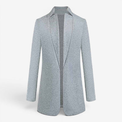 Dame Slim Fit Frakke med Notch Krave og Lange Ærmer