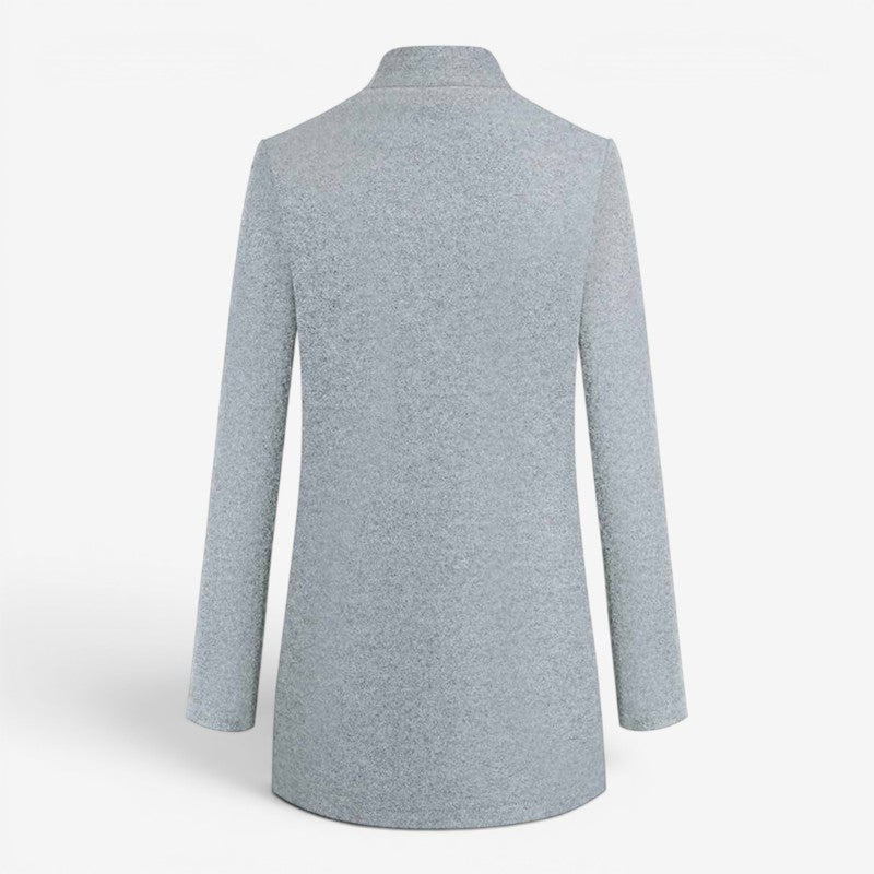 Dame Slim Fit Frakke med Notch Krave og Lange Ærmer
