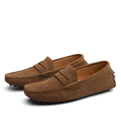 Stilfulde Komfortable Klassiske Ruskindsbilsko Loafers