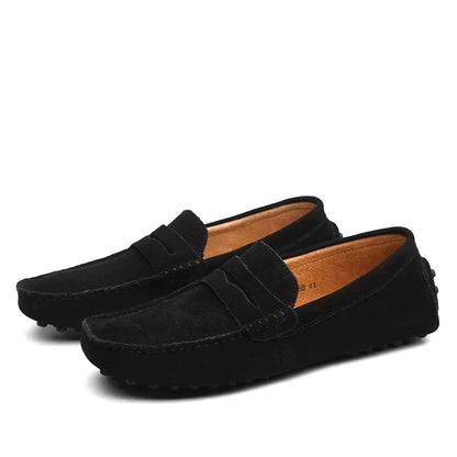 Stilfulde Komfortable Klassiske Ruskindsbilsko Loafers