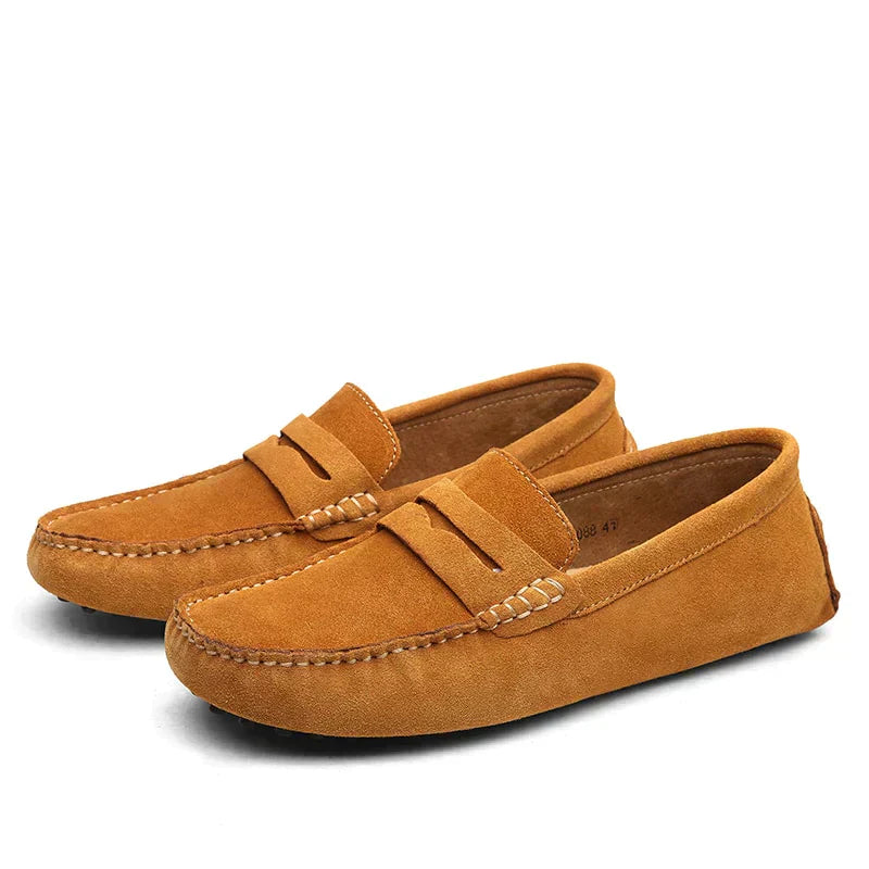 Stilfulde Komfortable Klassiske Ruskindsbilsko Loafers
