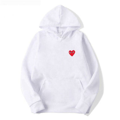 Cecilie | Afslappet hoodie med hjerteprint, kapuchon og kængurulomme
