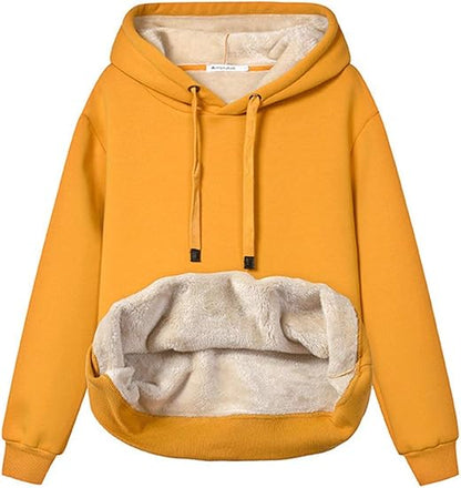 Ingrid | Varmt foret hoodie med justerbar kapuchon og elastiske manchetter