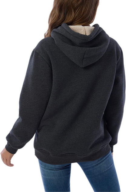 Ingrid | Varmt foret hoodie med justerbar kapuchon og elastiske manchetter