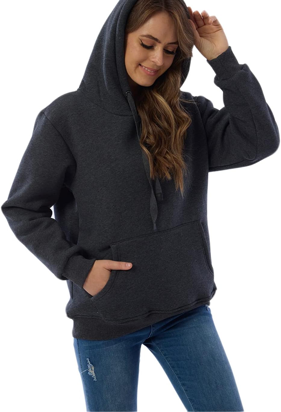Ingrid | Varmt foret hoodie med justerbar kapuchon og elastiske manchetter