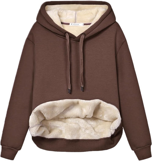 Ingrid | Varmt foret hoodie med justerbar kapuchon og elastiske manchetter