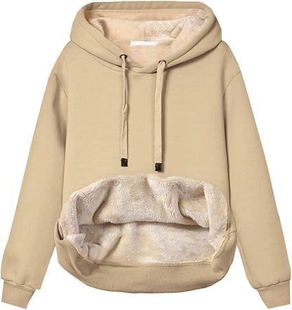 Ingrid | Varmt foret hoodie med justerbar kapuchon og elastiske manchetter