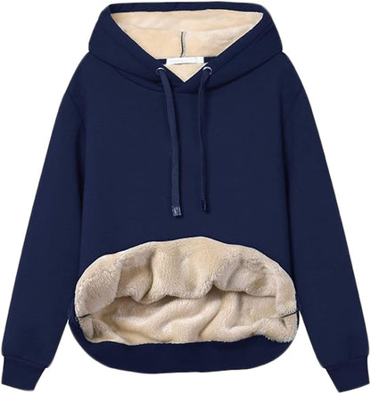 Ingrid | Varmt foret hoodie med justerbar kapuchon og elastiske manchetter