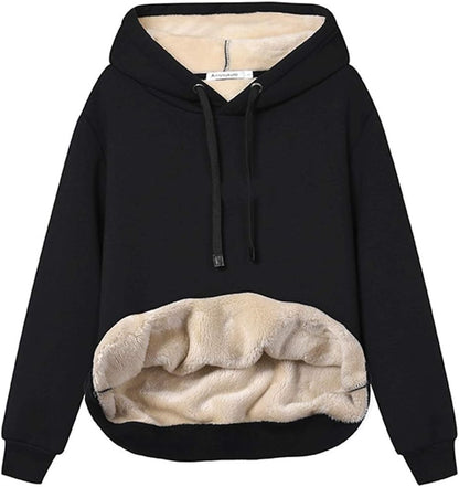 Ingrid | Varmt foret hoodie med justerbar kapuchon og elastiske manchetter