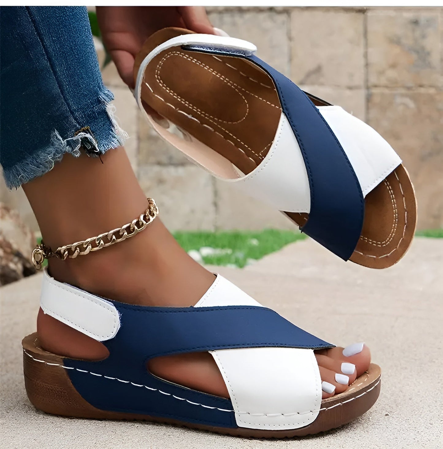 Emily - Elegante sandaler med åben tå og skrå hæl