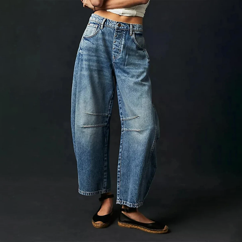 Casual Behagelige Jeans Med Vide Ben