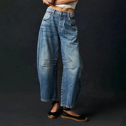 Casual Behagelige Jeans Med Vide Ben