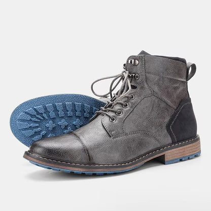 Magnus | Snørestøvler med Cap-Toe, Polstret Sål og Slidstærkt Design