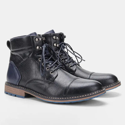 Magnus | Snørestøvler med Cap-Toe, Polstret Sål og Slidstærkt Design