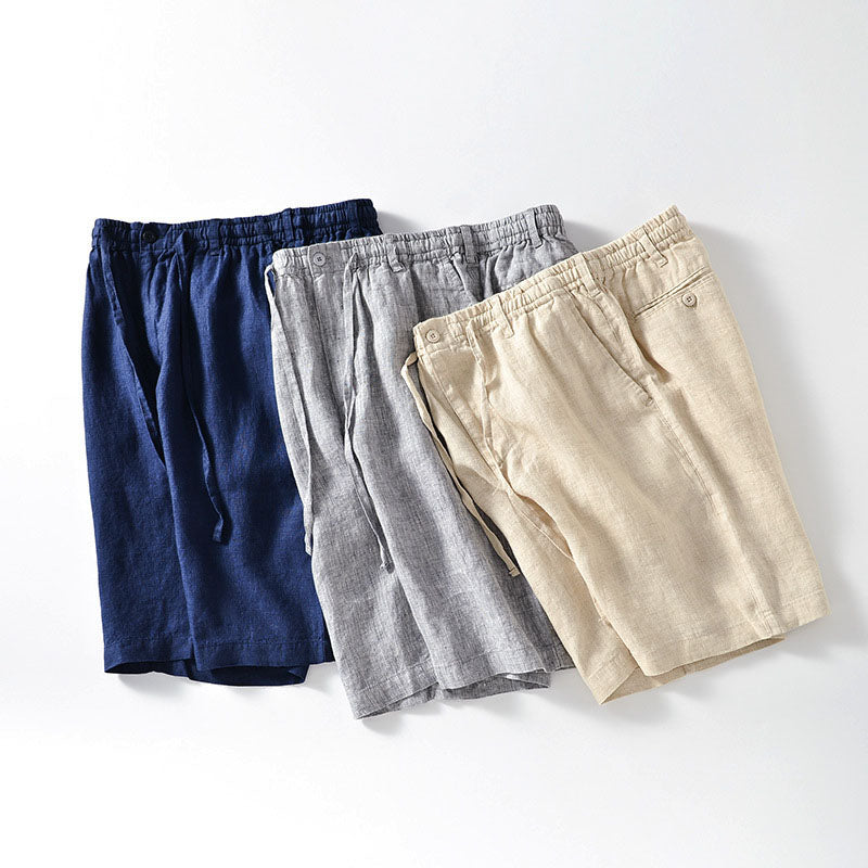 Stilfuld Letvægts Linned Sommer Shorts