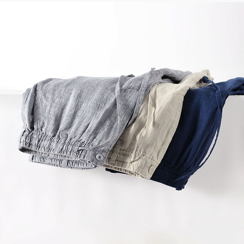 Stilfuld Letvægts Linned Sommer Shorts