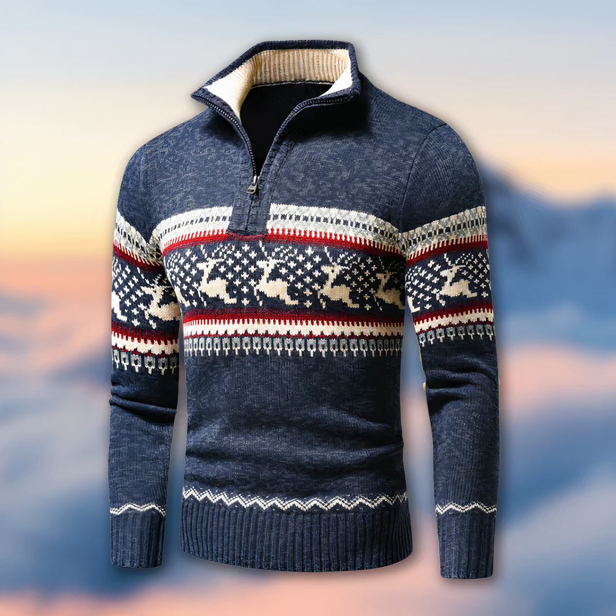 Martin | Half-zip sweater med ståkrave og lange ærmer