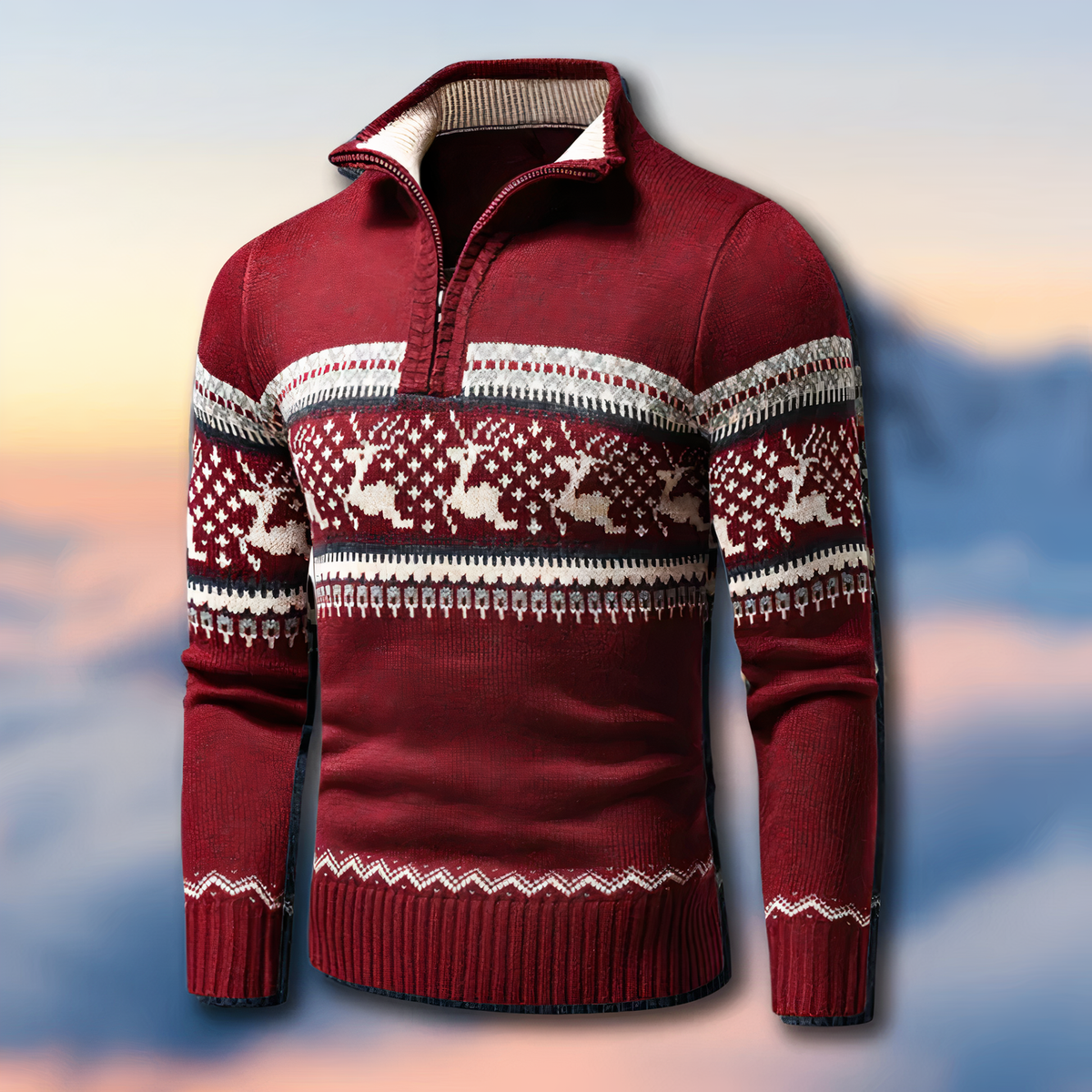 Martin | Half-zip sweater med ståkrave og lange ærmer