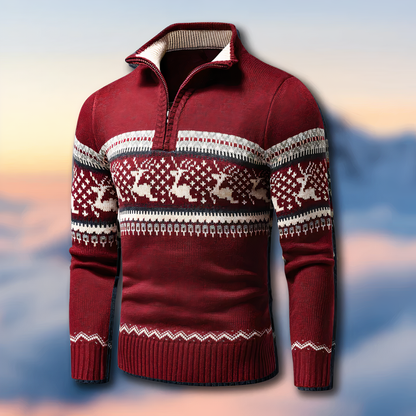 Martin | Half-zip sweater med ståkrave og lange ærmer