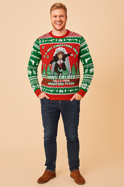 Gabriel | Julesweater med rund hals og festligt mønster
