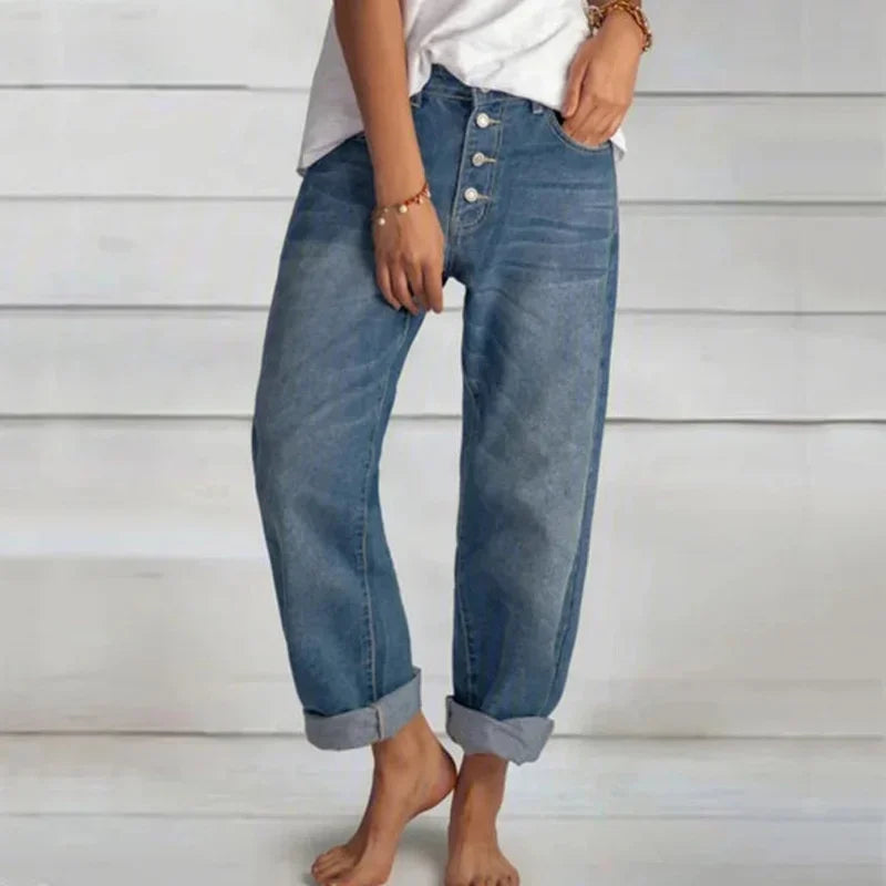 Komfortable Stilfulde Loose-Fit High-Waist Jeans