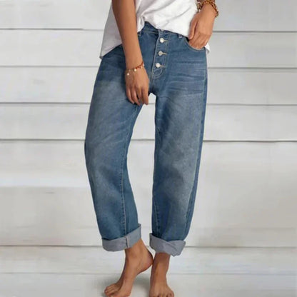 Komfortable Stilfulde Loose-Fit High-Waist Jeans