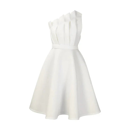 Dame Elegant Enskulder Fit-and-Flare Sommer Kjole
