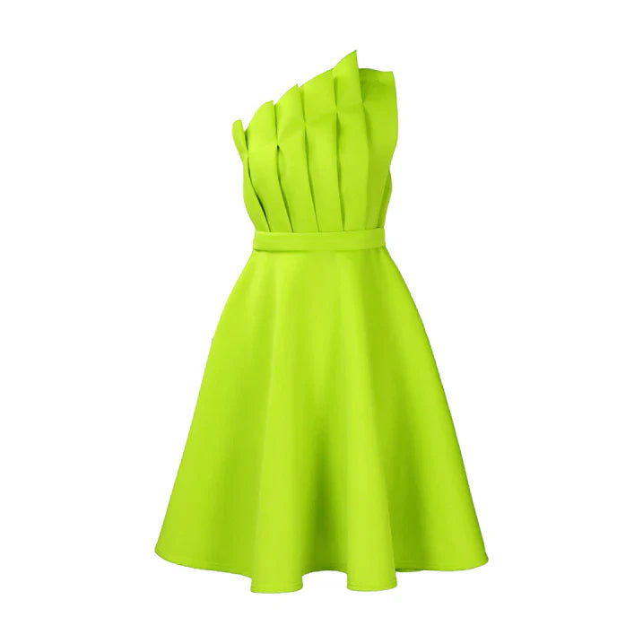 Dame Elegant Enskulder Fit-and-Flare Sommer Kjole