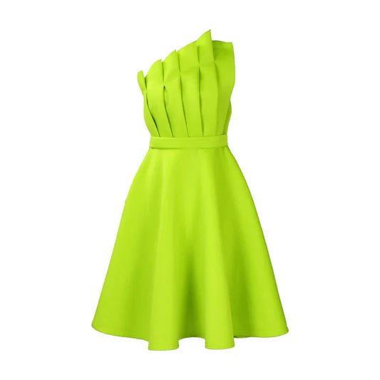 Dame Elegant Enskulder Fit-and-Flare Sommer Kjole