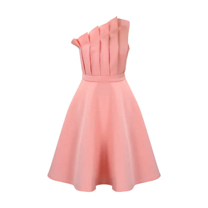 Dame Elegant Enskulder Fit-and-Flare Sommer Kjole