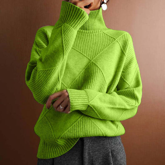 Charlotte | High-Neck Pullover med Subtilt Mønster