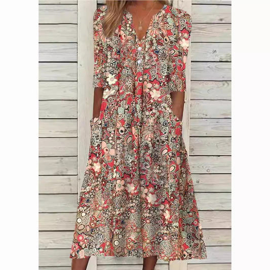Silje – Elegant Sommerkjole I Midi-Model