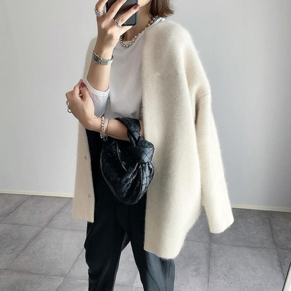 Behagelig Stilfuld Blød Knaplukket Cardigan